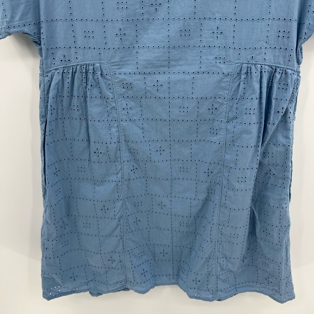 Madewell v-neck blue eyelet mini dress - Picture 8 of 12